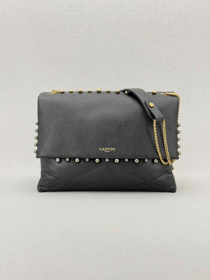 Pre - loved LANVIN Sugar Black Shoulder Bag at Reems Closet
