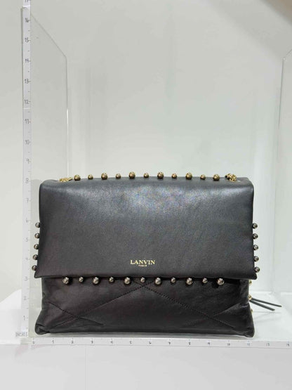 Pre - loved LANVIN Sugar Black Shoulder Bag at Reems Closet