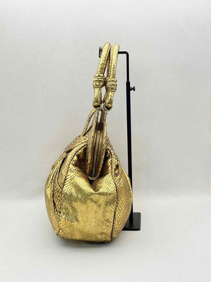 Pre-loved LARA BOHINC Lunar Eclipse Metallic Gold Top Handle at Reems Closet