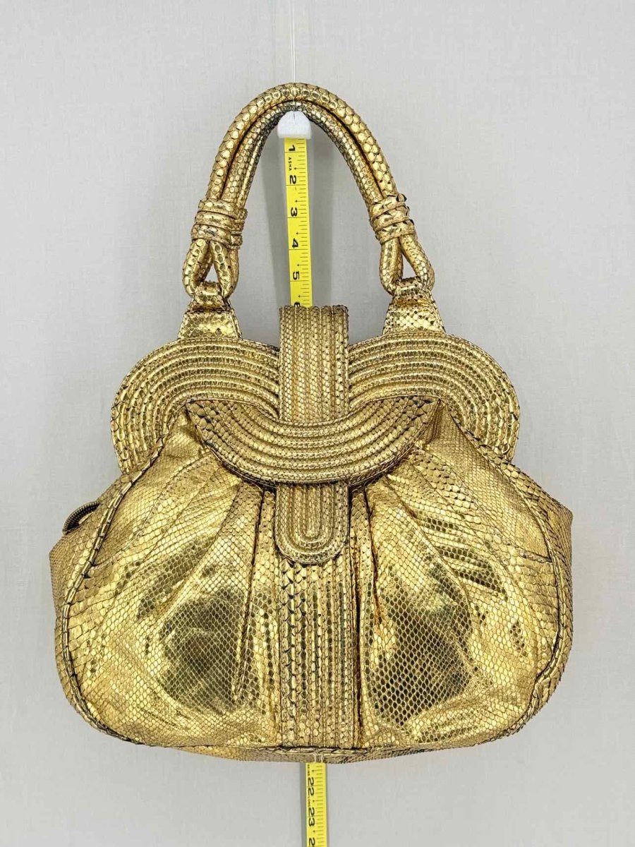 Pre-loved LARA BOHINC Lunar Eclipse Metallic Gold Top Handle at Reems Closet