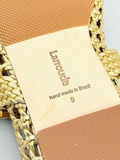 Pre - loved LARROUDE Gold Lattice Size EU 39 Flat Shoes at Reems Closet