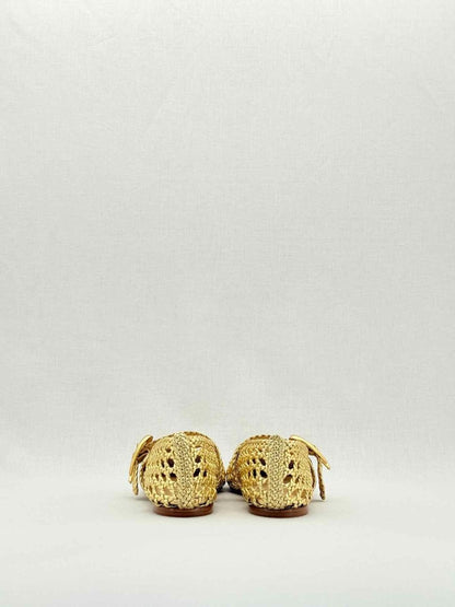 Pre - loved LARROUDE Gold Lattice Size EU 39 Flat Shoes at Reems Closet