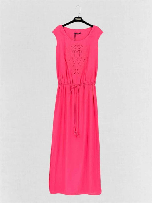 Pre-loved LAUREL Pink Embroidered Size US 6 Long Dress at Reems Closet