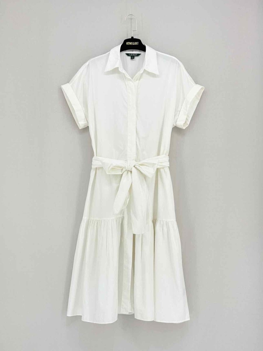 Pre - loved LAUREN BY RALPH LAUREN White Size US 8 Midi Dress at Reems Closet