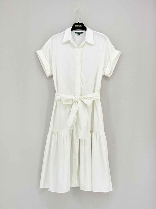 Pre - loved LAUREN BY RALPH LAUREN White Size US 8 Midi Dress at Reems Closet