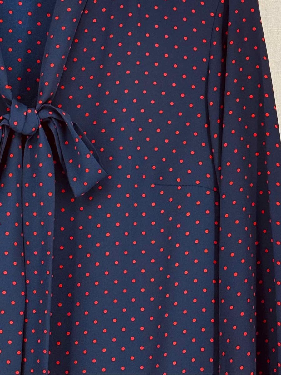 Pre-loved LAUREN RALPH LAUREN Navy Blue w/ Red Size XSmall Blouse at Reems Closet