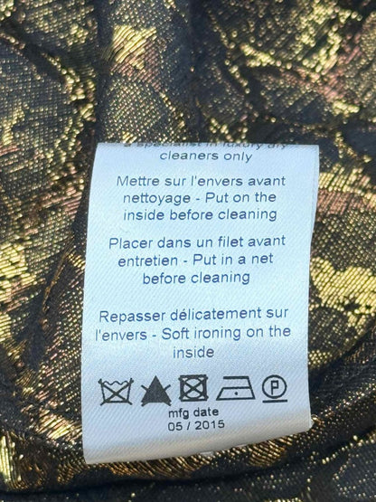 Pre - loved LAVIN One Shoulder Metallic Gold Floral Size US 10 Top at Reems Closet