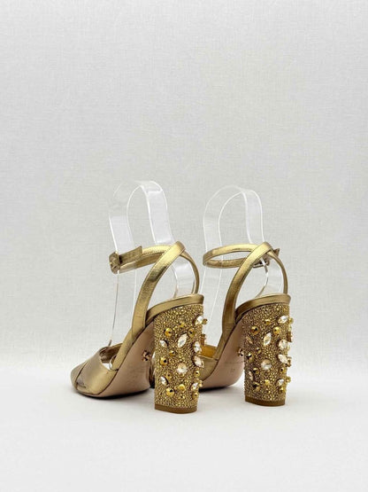 Pre - loved LE SILLA Metallic Bronze Size EU 38 Heeled Sandals at Reems Closet