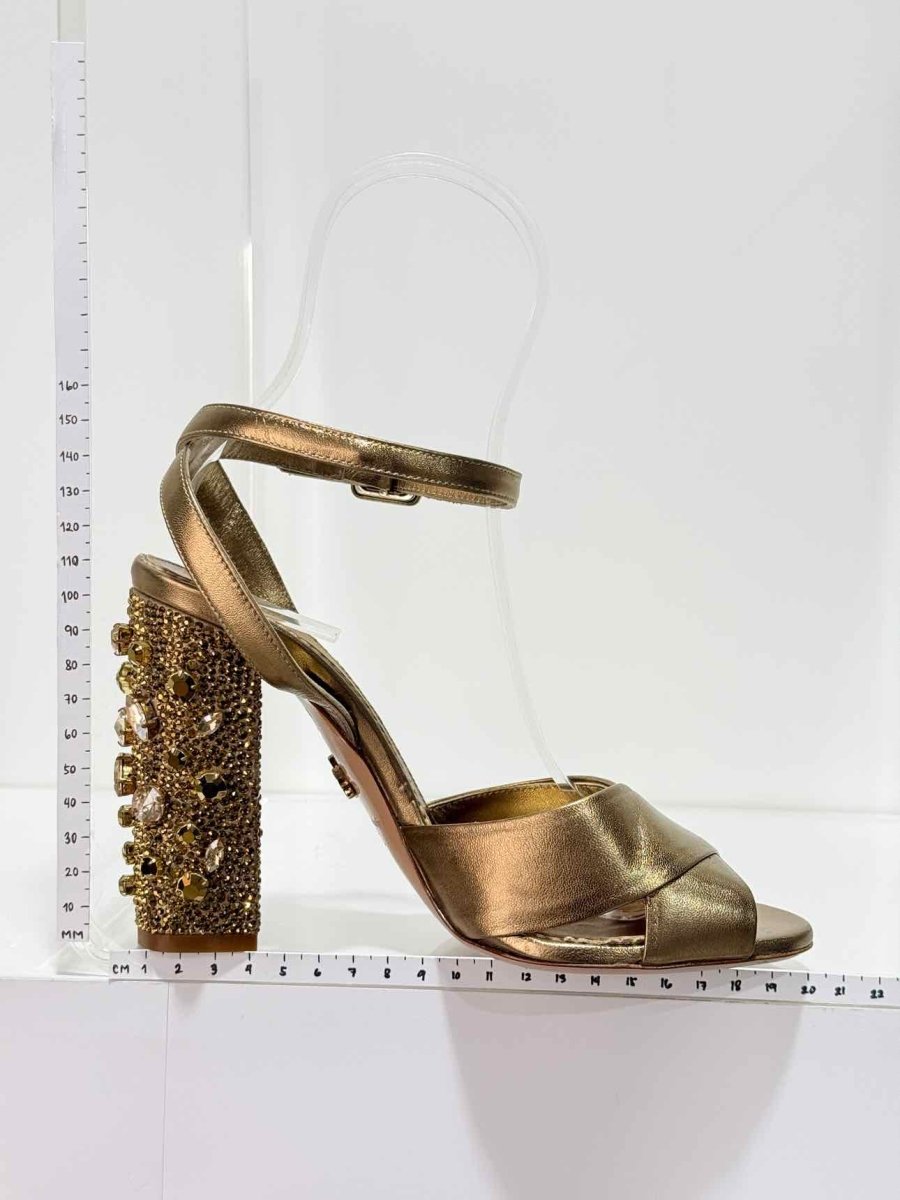 Pre - loved LE SILLA Metallic Bronze Size EU 38 Heeled Sandals at Reems Closet