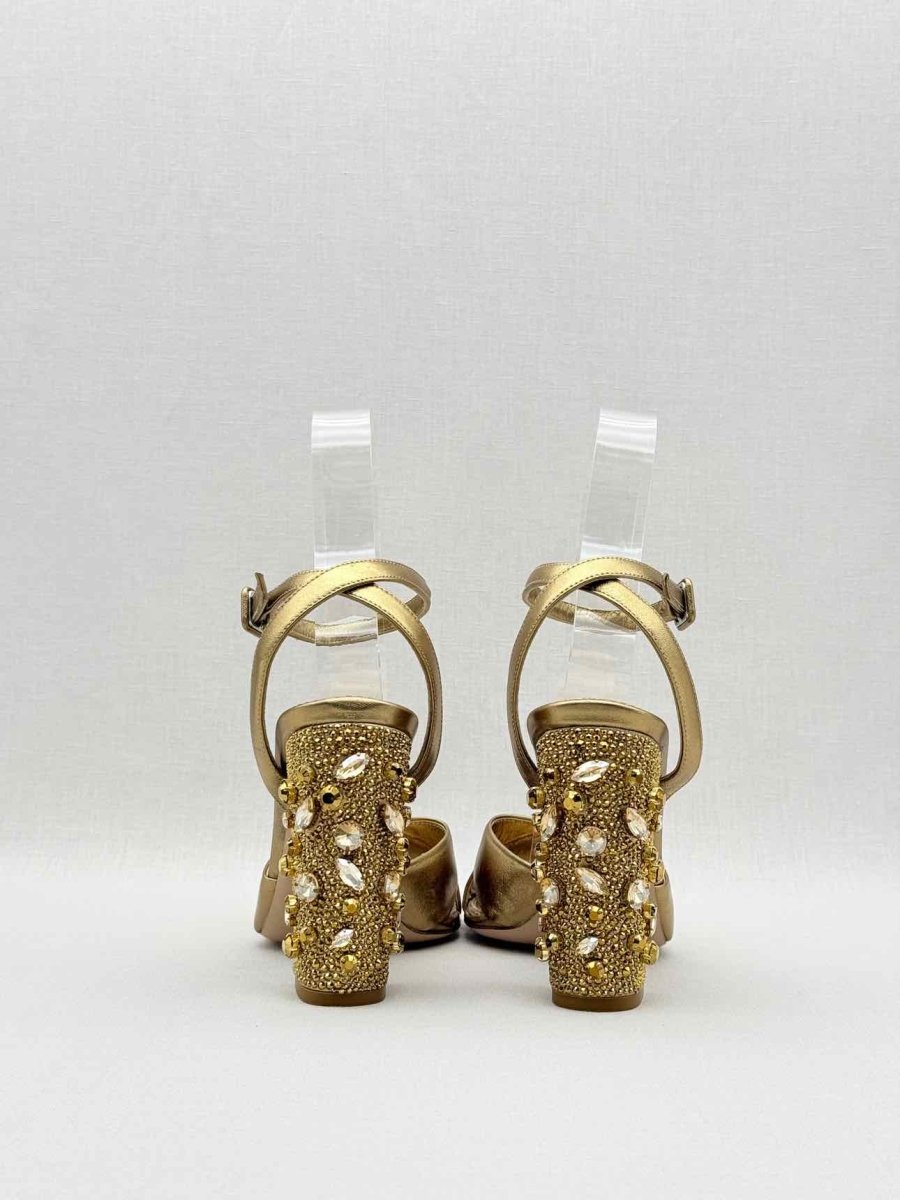 Pre - loved LE SILLA Metallic Bronze Size EU 38 Heeled Sandals at Reems Closet