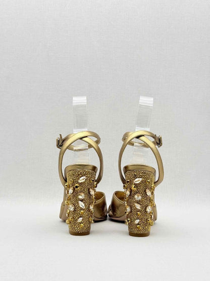 Pre - loved LE SILLA Metallic Bronze Size EU 38 Heeled Sandals at Reems Closet