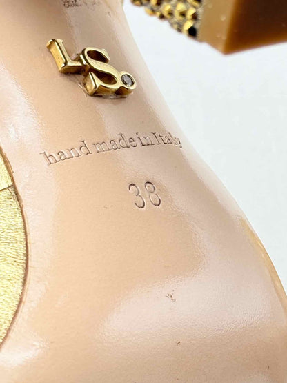 Pre - loved LE SILLA Metallic Bronze Size EU 38 Heeled Sandals at Reems Closet