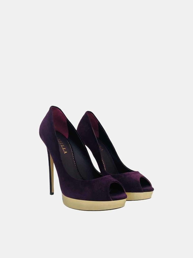 Pre - loved LE SILLA Open Toe Purple Size EU 40 Pumps at Reems Closet