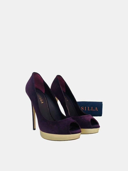 Pre - loved LE SILLA Open Toe Purple Size EU 40 Pumps at Reems Closet