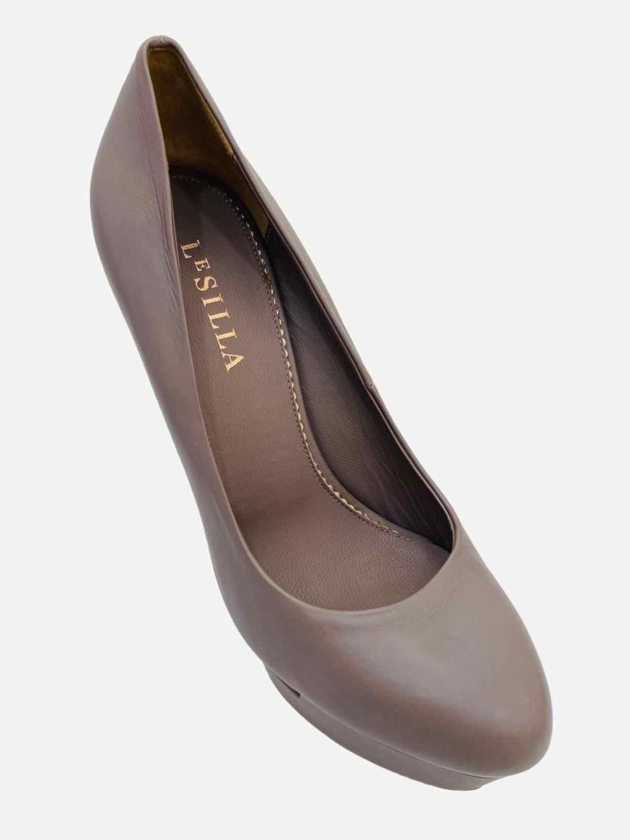 Pre - loved LE SILLA Platform Grey Pumps 40 at Reems Closet