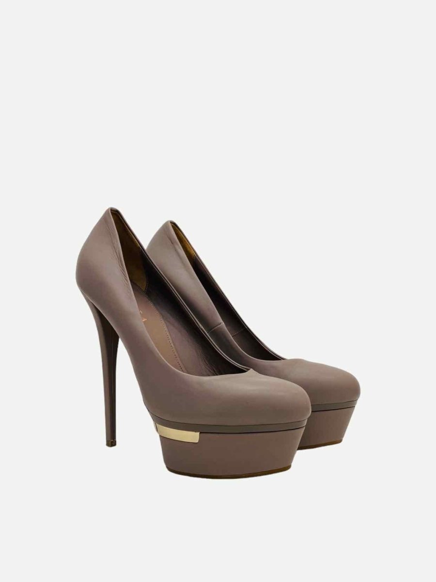 Pre - loved LE SILLA Platform Grey Pumps 40 at Reems Closet