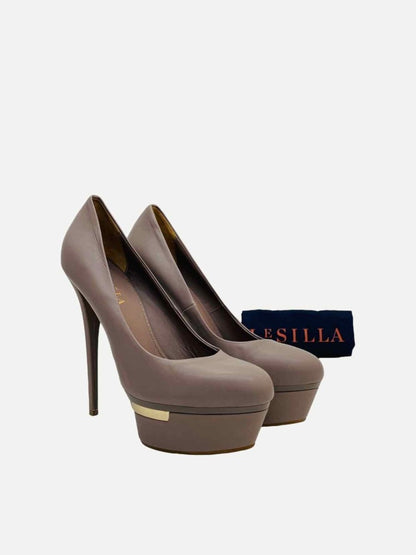 Pre - loved LE SILLA Platform Grey Pumps 40 at Reems Closet