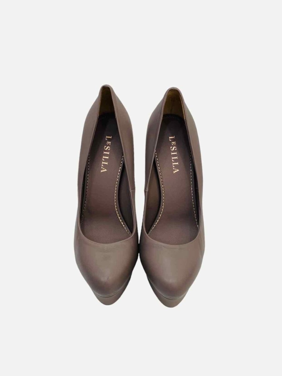 Pre - loved LE SILLA Platform Grey Pumps 40 at Reems Closet