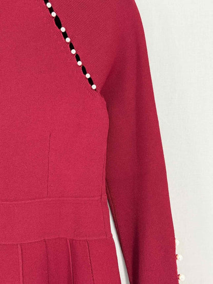 Pre - loved LELA ROSE Burgundy Size XSmall Short Dress at Reems Closet