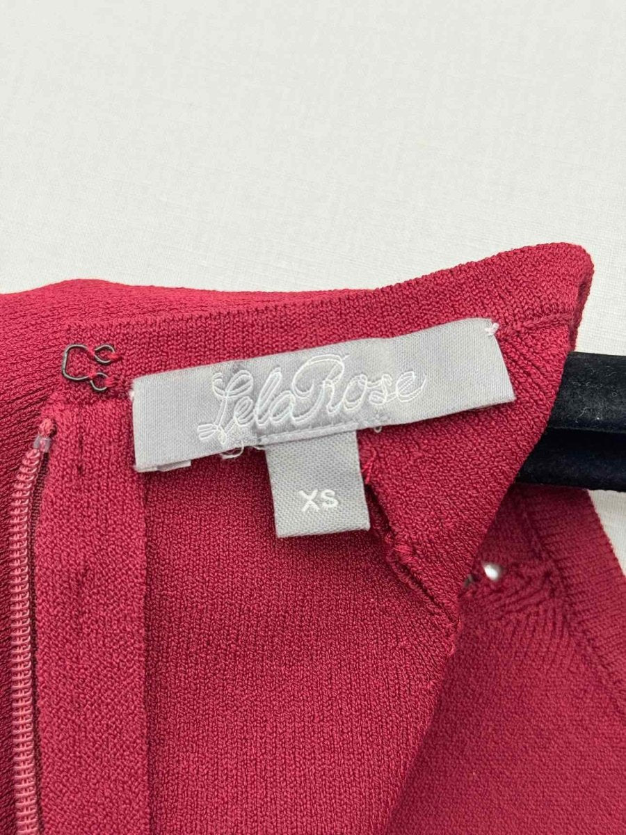 Pre - loved LELA ROSE Burgundy Size XSmall Short Dress at Reems Closet