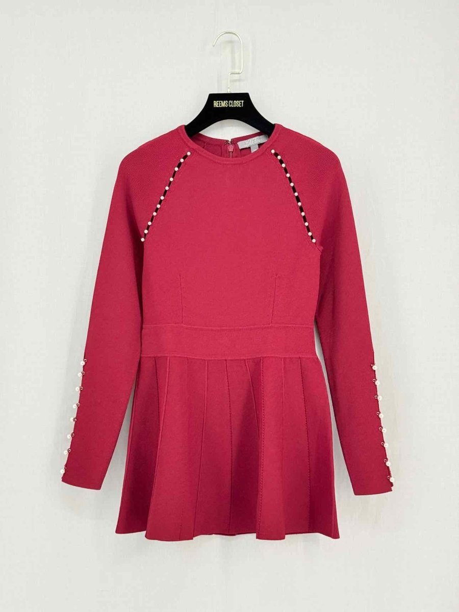 Pre - loved LELA ROSE Burgundy Size XSmall Short Dress at Reems Closet