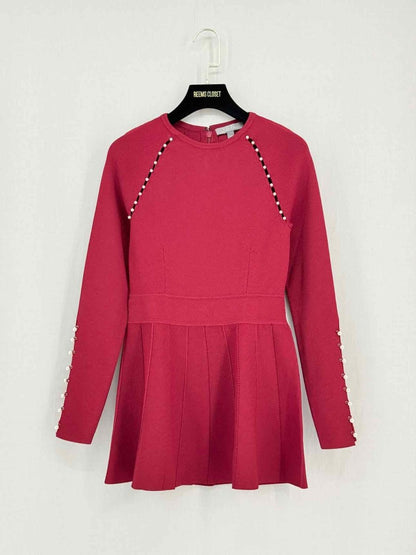 Pre - loved LELA ROSE Burgundy Size XSmall Short Dress at Reems Closet