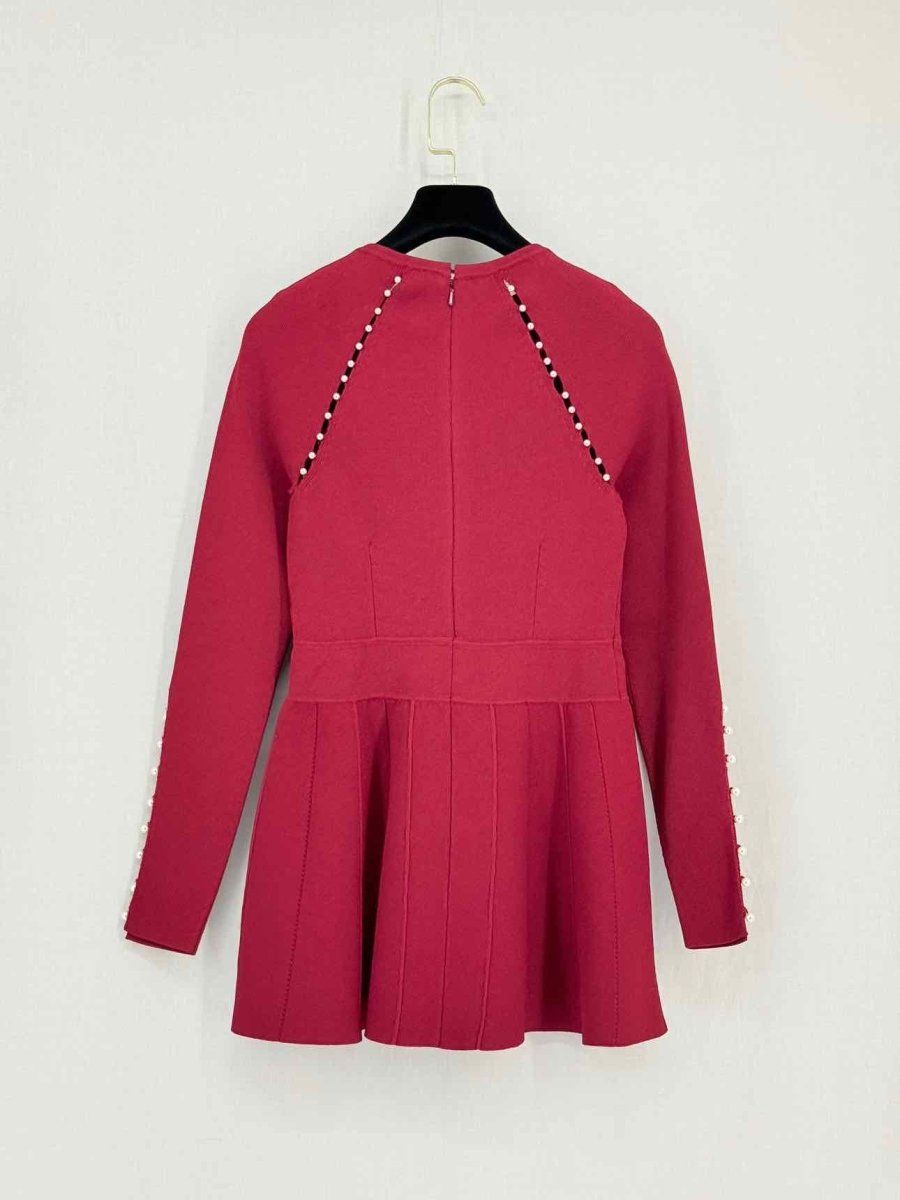 Pre - loved LELA ROSE Burgundy Size XSmall Short Dress at Reems Closet