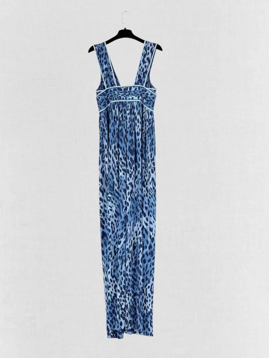 Pre - loved LEONARD Blue Printed Size US 8 Long Dress at Reems Closet