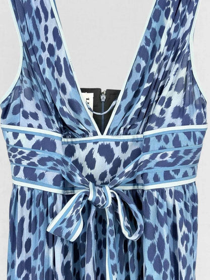 Pre - loved LEONARD Blue Printed Size US 8 Long Dress at Reems Closet