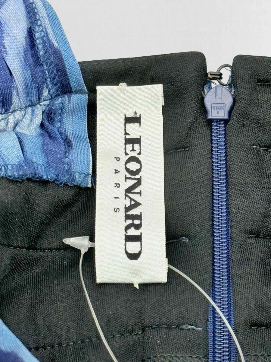 Pre - loved LEONARD Blue Printed Size US 8 Long Dress at Reems Closet