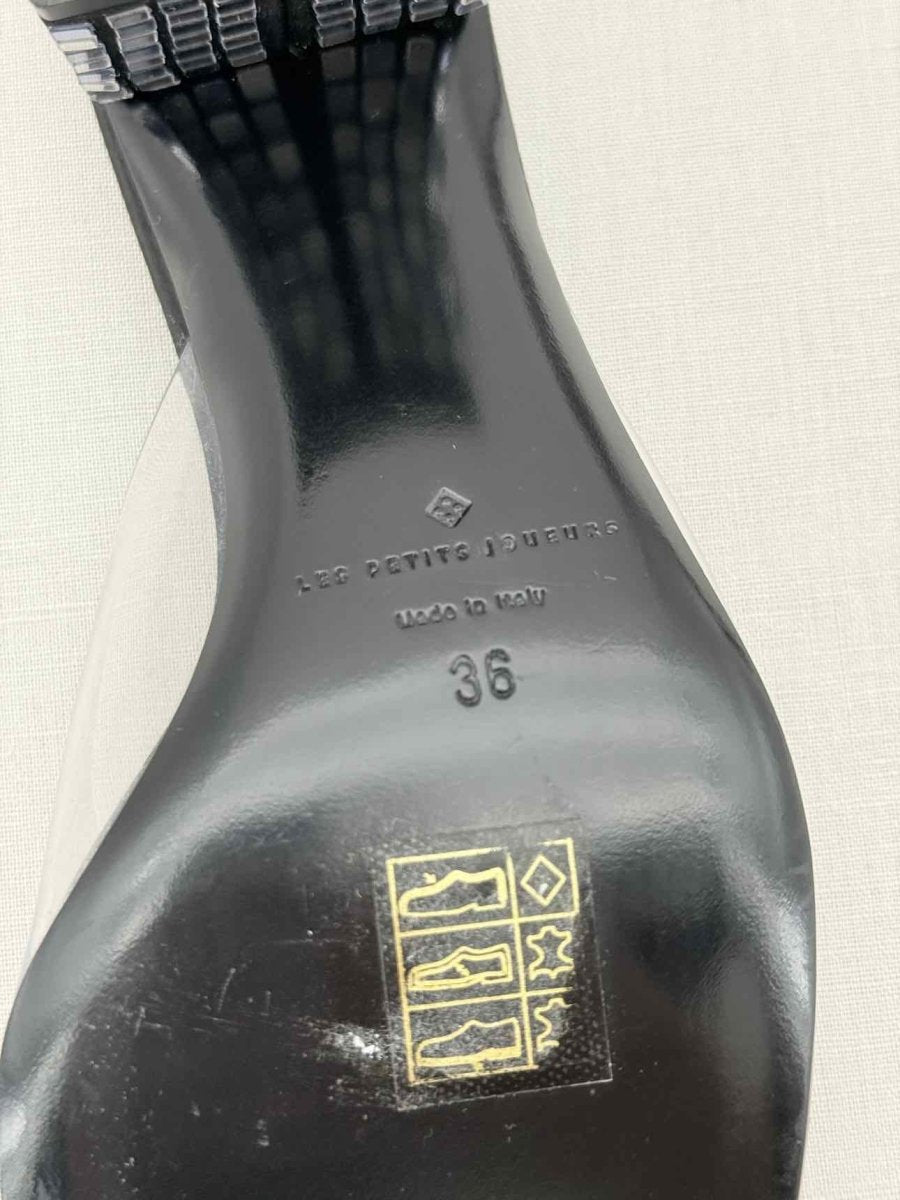 Pre - loved LES PETITS JOUEURS Black Size EU 36 Mules at Reems Closet