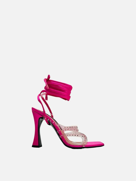 Pre-loved LES PETITS JOUEURS Nikki 105 Pink Heeled Sandals from Reems Closet