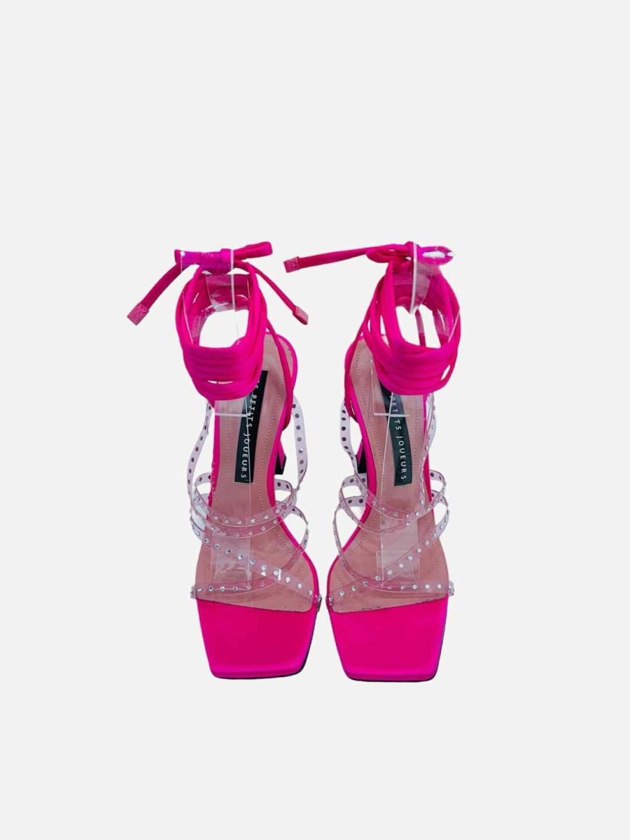 Pre - loved LES PETITS JOUEURS Nikki 105 Pink Heeled Sandals 39 at Reems Closet