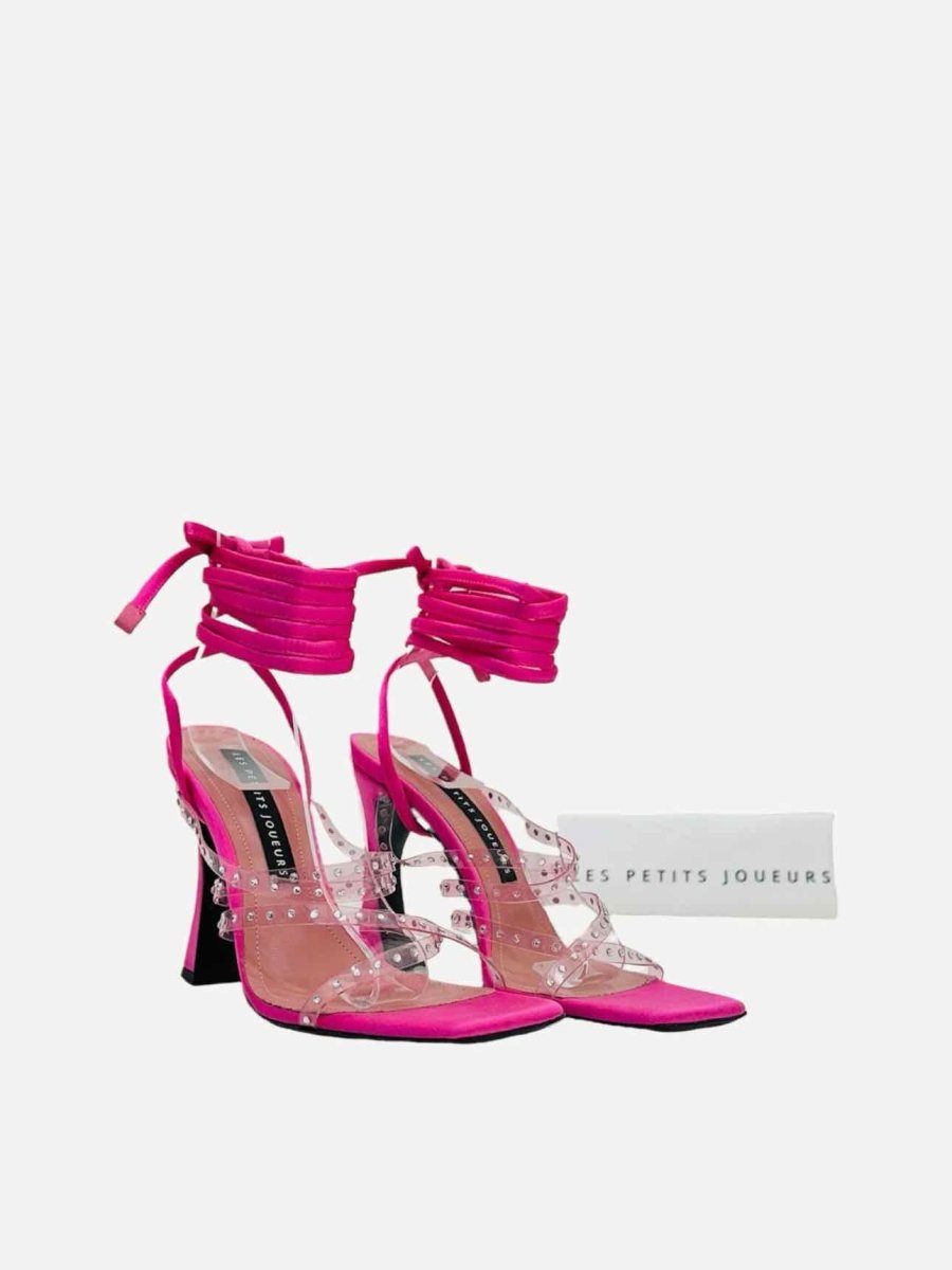 Pre - loved LES PETITS JOUEURS Nikki 105 Pink Heeled Sandals 39 at Reems Closet