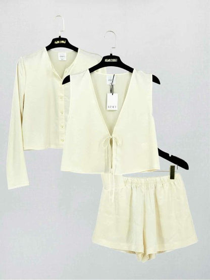 Pre-loved LESET Barb Tie Cream 3 pcs Set at Reems Closet