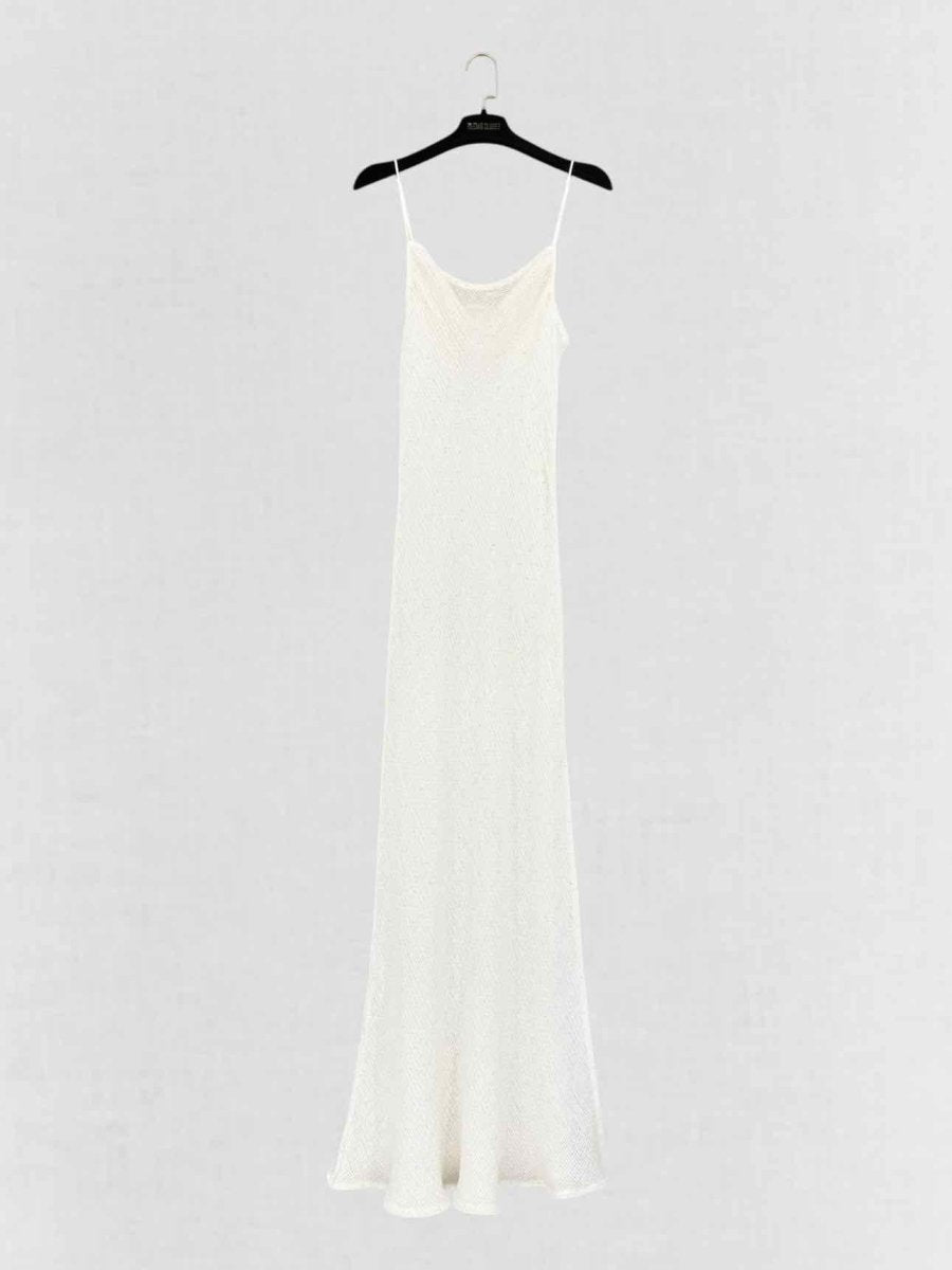 Pre - loved LESET Off - white Size Medium Long Dress at Reems Closet
