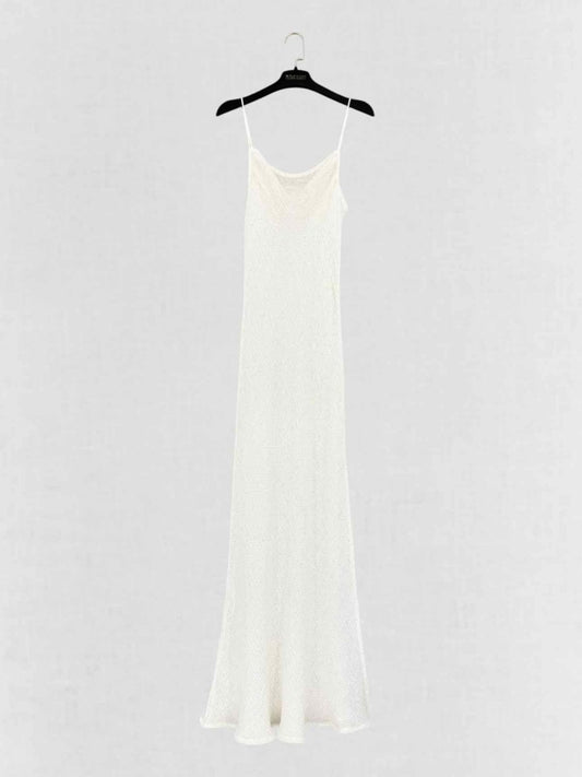 Pre - loved LESET Off - white Size Medium Long Dress at Reems Closet