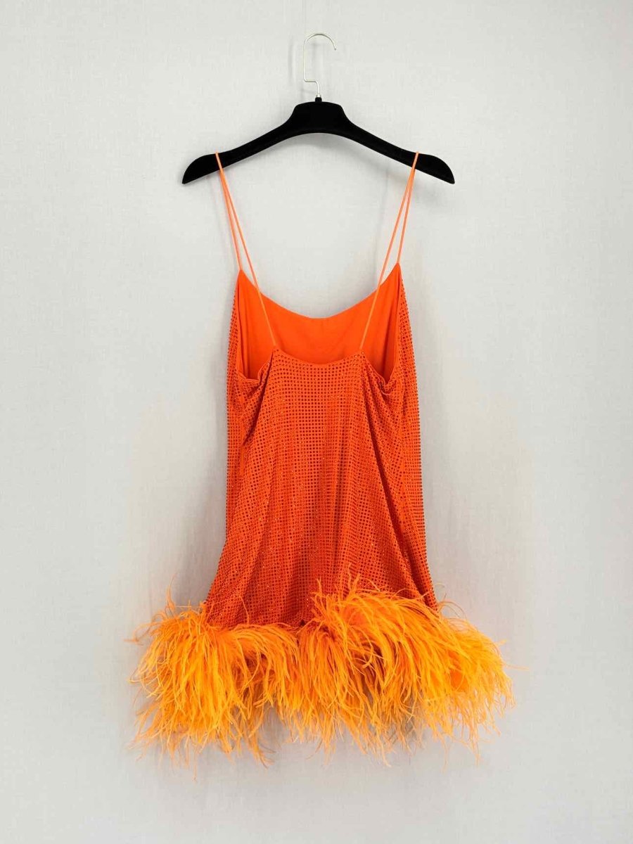 Pre-loved LESLIE AMON Laurie Orange Size Small Short Dress at Reems Closet