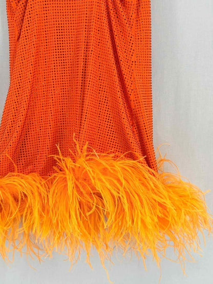Pre-loved LESLIE AMON Laurie Orange Size Small Short Dress at Reems Closet