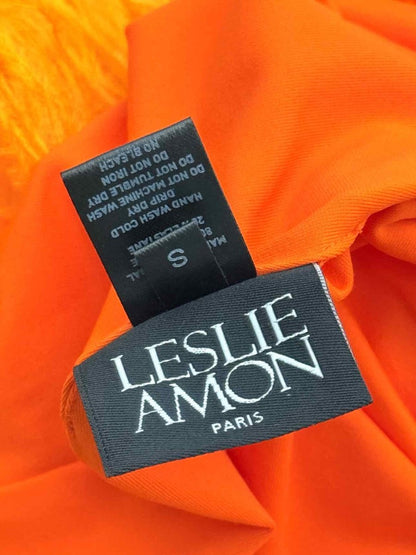 Pre-loved LESLIE AMON Laurie Orange Size Small Short Dress at Reems Closet