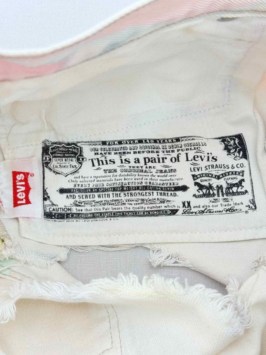 Pre - loved LEVIS Frayed Hem Multicolor Size Medium Shorts at Reems Closet