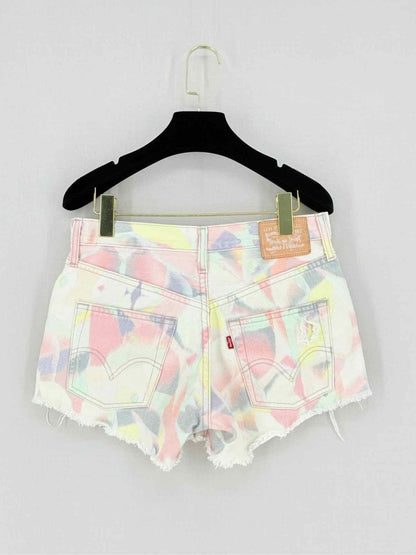 Pre - loved LEVIS Frayed Hem Multicolor Size Medium Shorts at Reems Closet