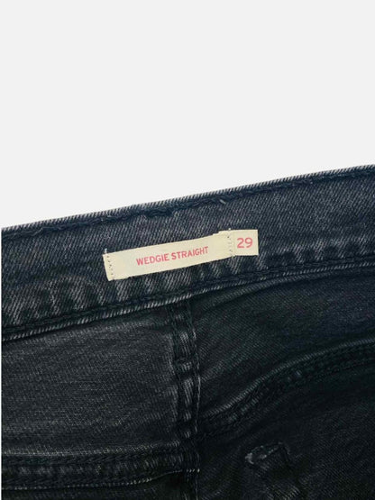 Pre - loved LEVIS Wedgie Straight Black Jeans at Reems Closet