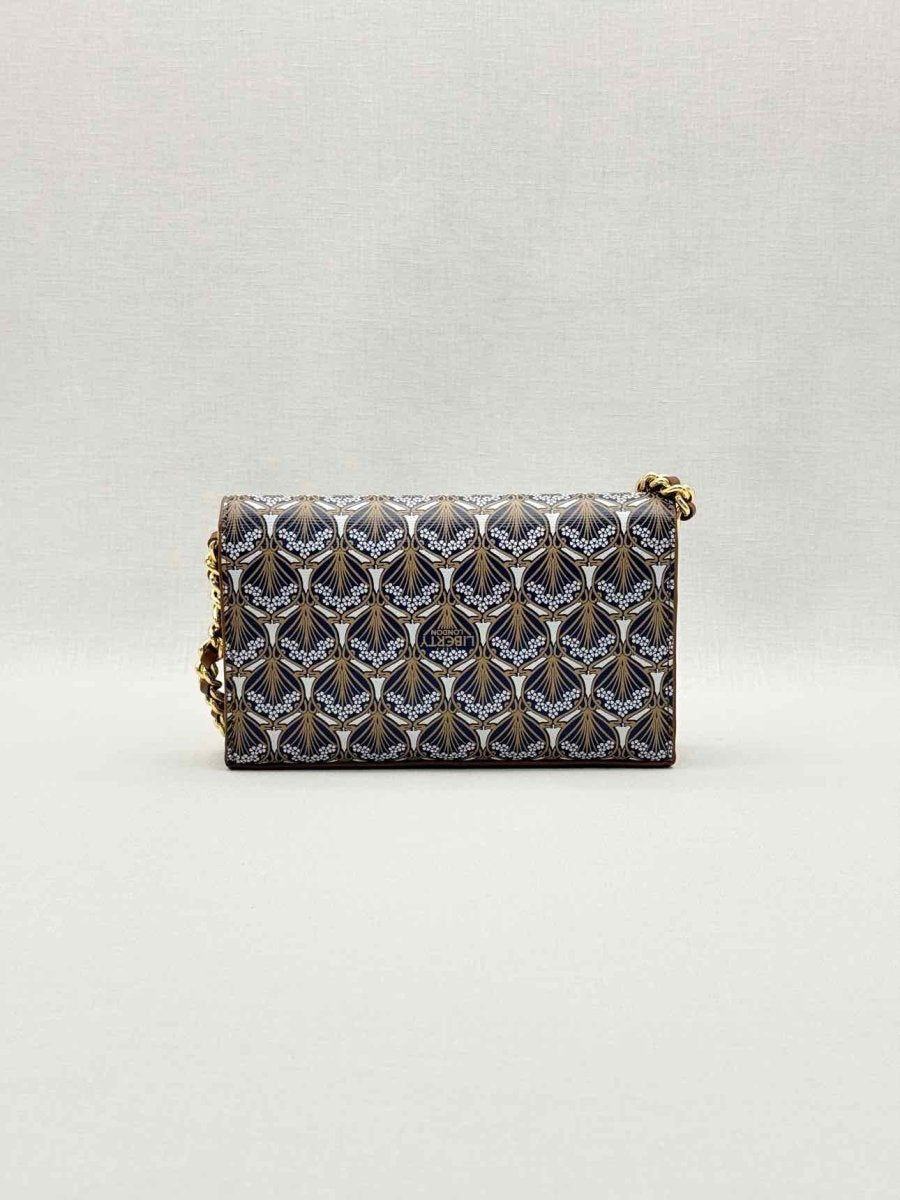 Pre-loved LIBERTY Iphis Heddon Brown Logo Print Crossbody at Reems Closet