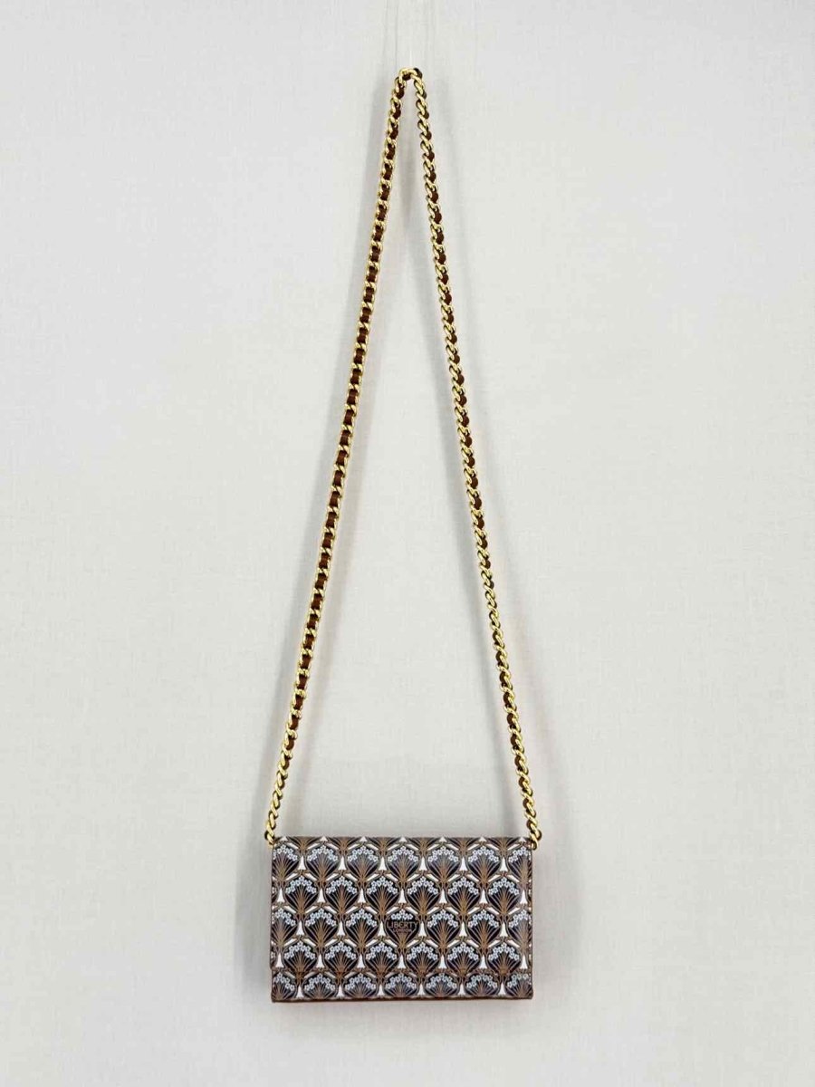 Pre-loved LIBERTY Iphis Heddon Brown Logo Print Crossbody at Reems Closet