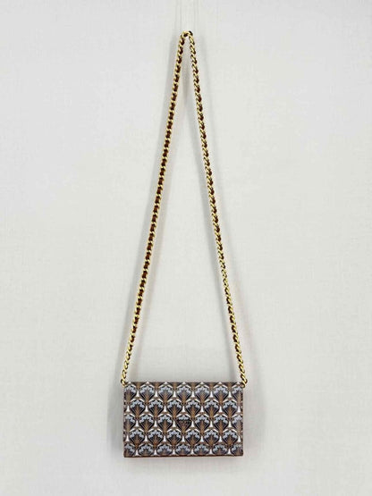 Pre-loved LIBERTY Iphis Heddon Brown Logo Print Crossbody at Reems Closet