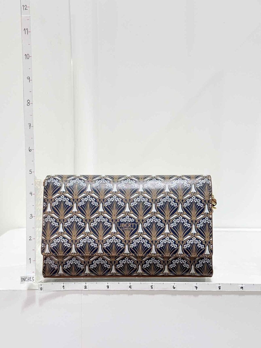 Pre-loved LIBERTY Iphis Heddon Brown Logo Print Crossbody at Reems Closet