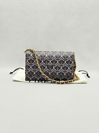 Pre-loved LIBERTY Iphis Heddon Brown Logo Print Crossbody at Reems Closet