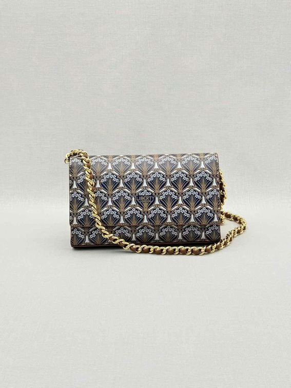 Pre-loved LIBERTY Iphis Heddon Brown Logo Print Crossbody at Reems Closet