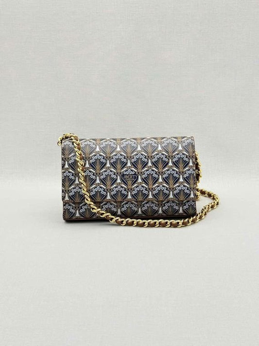 Pre-loved LIBERTY Iphis Heddon Brown Logo Print Crossbody at Reems Closet